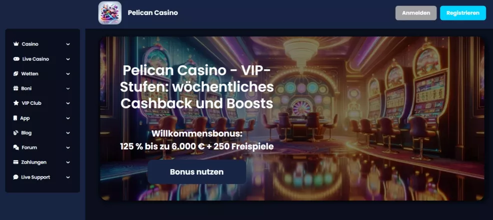 Pelican Casino – 350% Willkommensbonus bis 500 € für neue Spieler in Deutschland